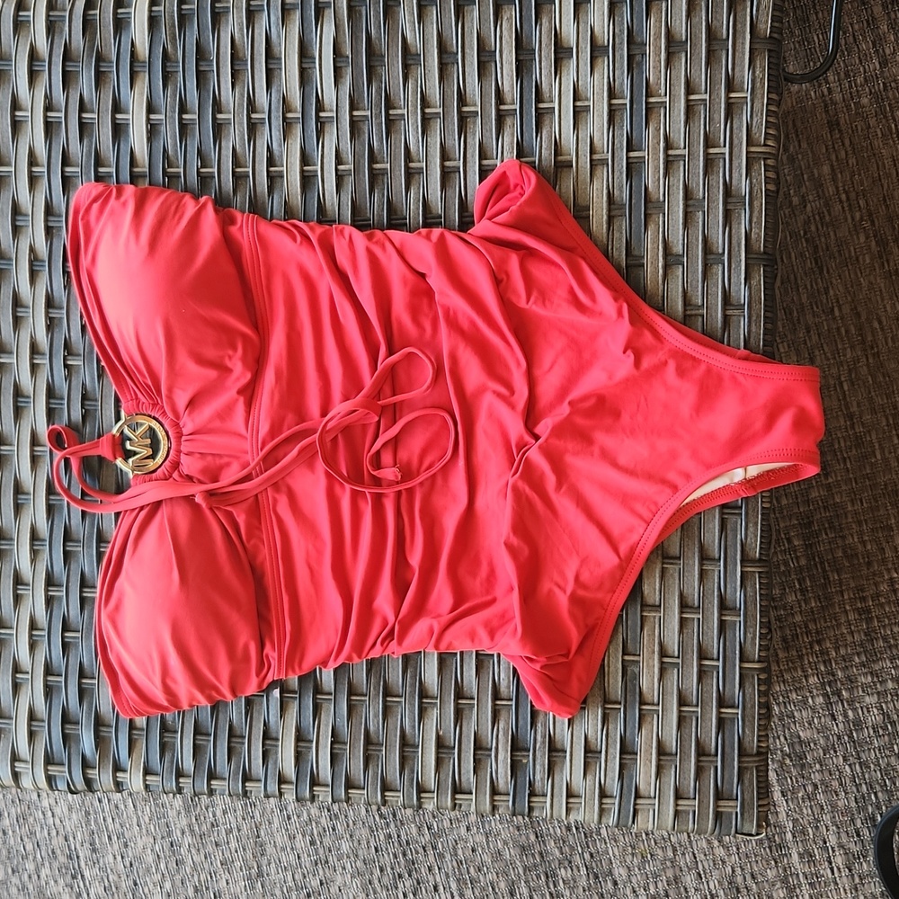 - Michael Kors size 10 red one piece bathing suit. With tummy control